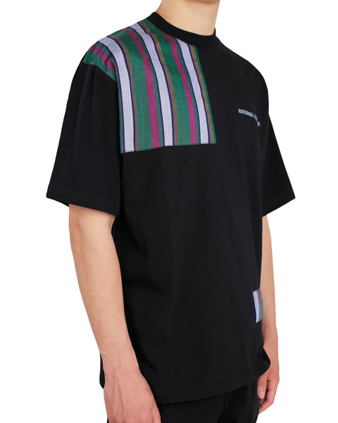 Oversized Black T-Shirt with Green and Pink Bekasam