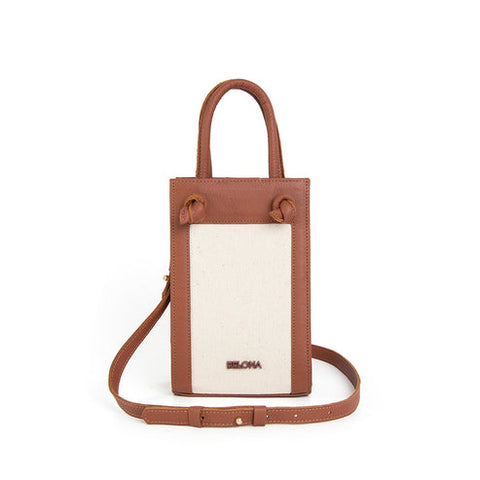 NATURAL LEATHER HANDBAG "SPICA"