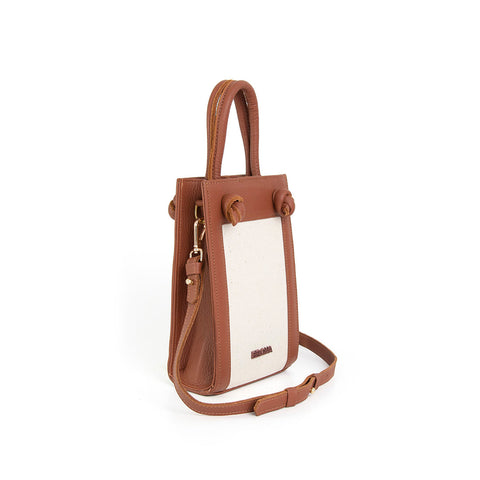 NATURAL LEATHER HANDBAG "SPICA"