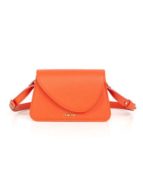 AURA ORANGE LEATHER SHOULDER BAG