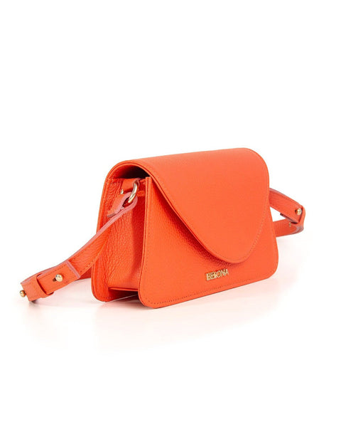 AURA ORANGE LEATHER SHOULDER BAG