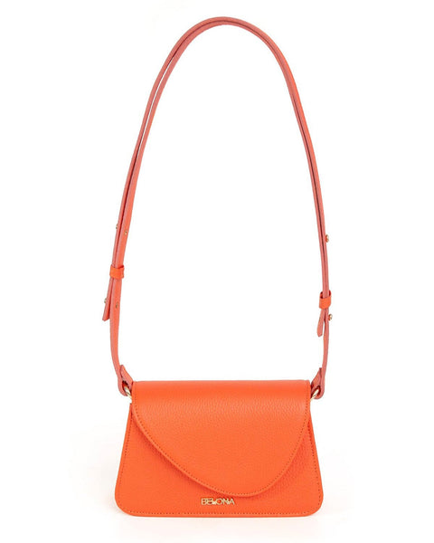 AURA ORANGE LEATHER SHOULDER BAG