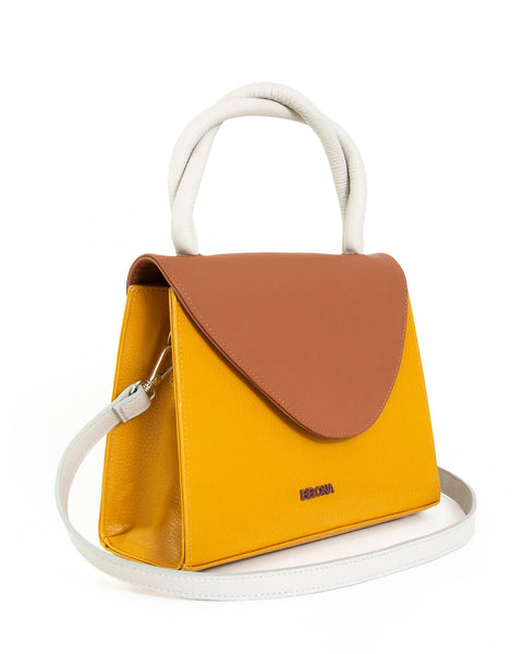 Corn Yellow Leather Handbag URSA