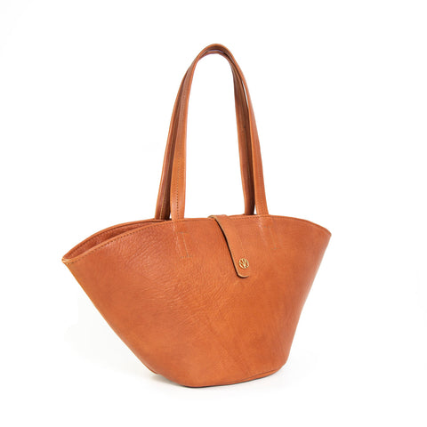 NATURAL LEATHER TOTE BAG "FEBE"