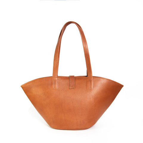 NATURAL LEATHER TOTE BAG "FEBE"