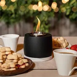 Indoor Outdoor Black Table Top Fire Pit, Portable, Stainless Steel Firebox, Smoke-less, Safe Burning