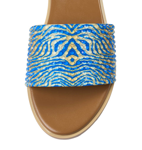 Zharova Blue Zebra Flat Sandal