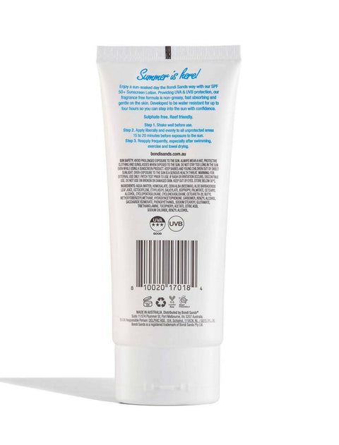 Bondi Sands Sunscreen Lotion For Body SPF50+ - Fragrance Free 150ml