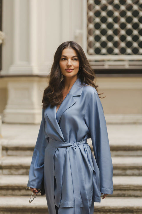 Silk Jacket in Blue