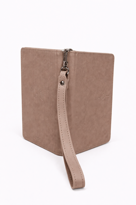 Global Positioning RFID-Blocking Travel Passport Holder Pale Cinnamon
