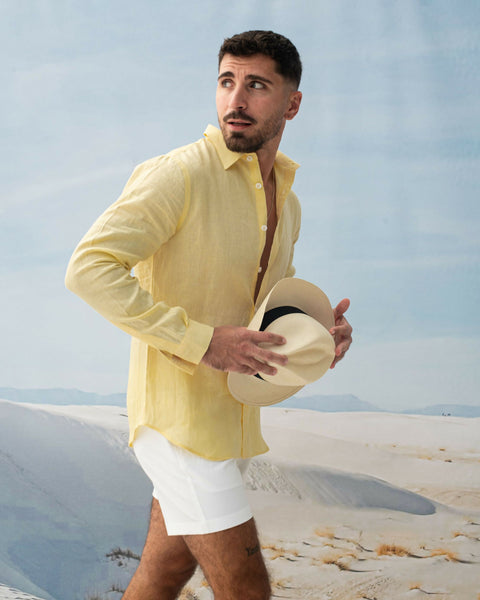 Fira LS Linen Shirt Pale Lemon