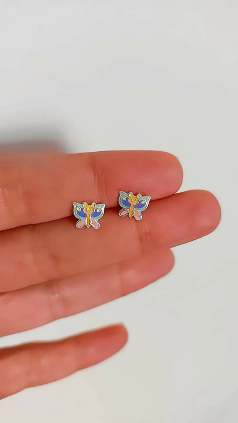 Purple Butterfly Stud Earrings