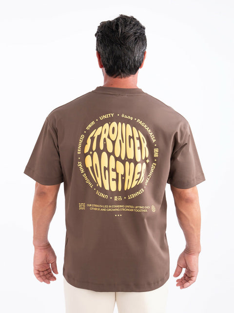 GLOBAL UNITY GRAPHIC TEE DARK BROWN