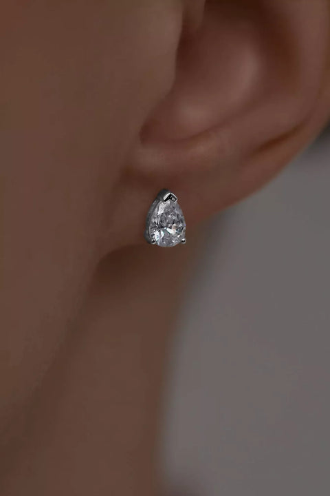 Earstuds With Pear Cut High-Grade Cubic Zirconia