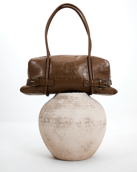 CRISANTA – Vintage Bowling Bag (Caramel Brown)