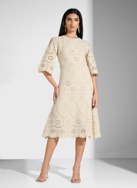 WOVEN WOMEN SCHIFFLI DRESS