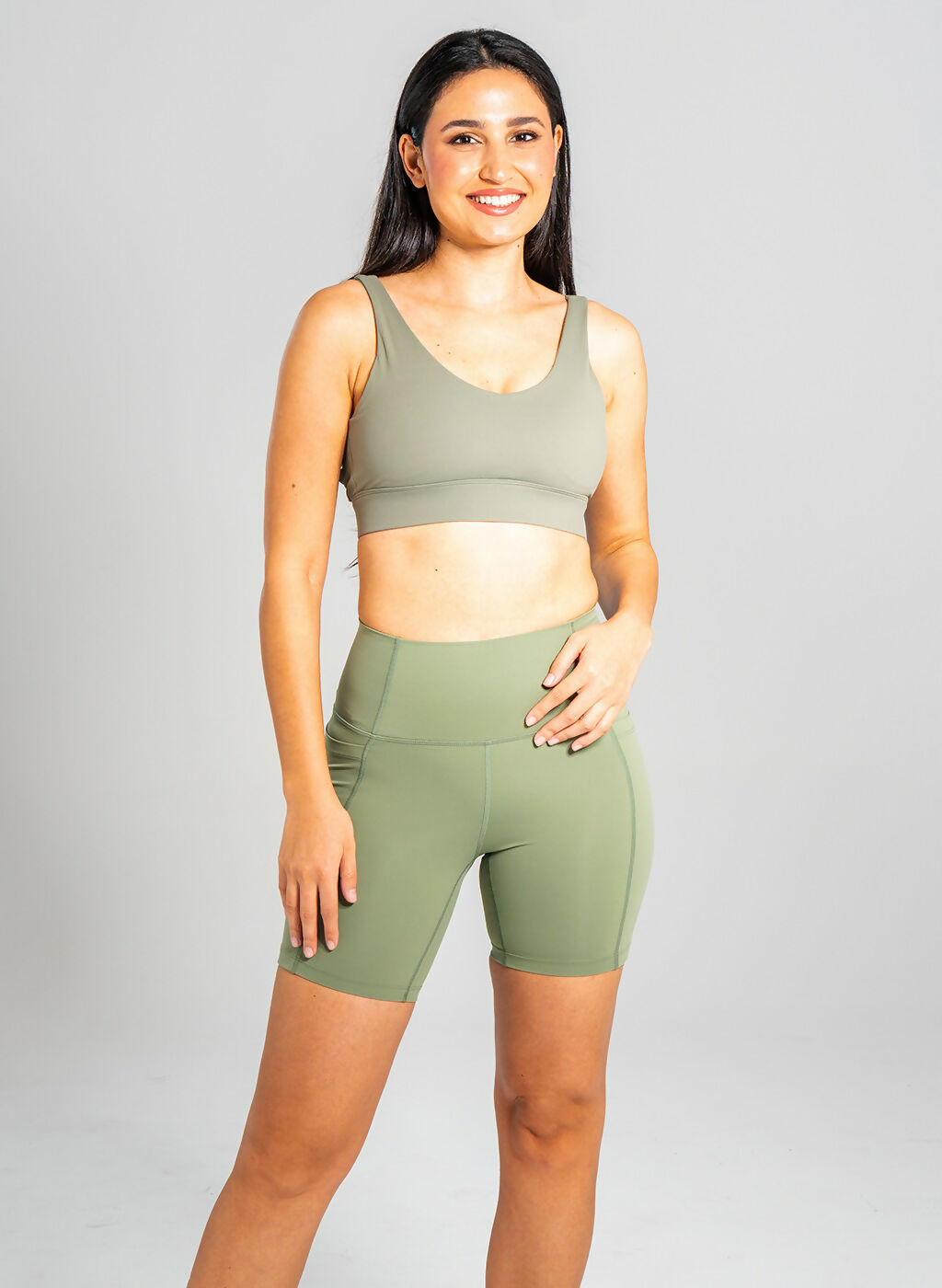 Mohuki Andie Biker Shorts - Army Green