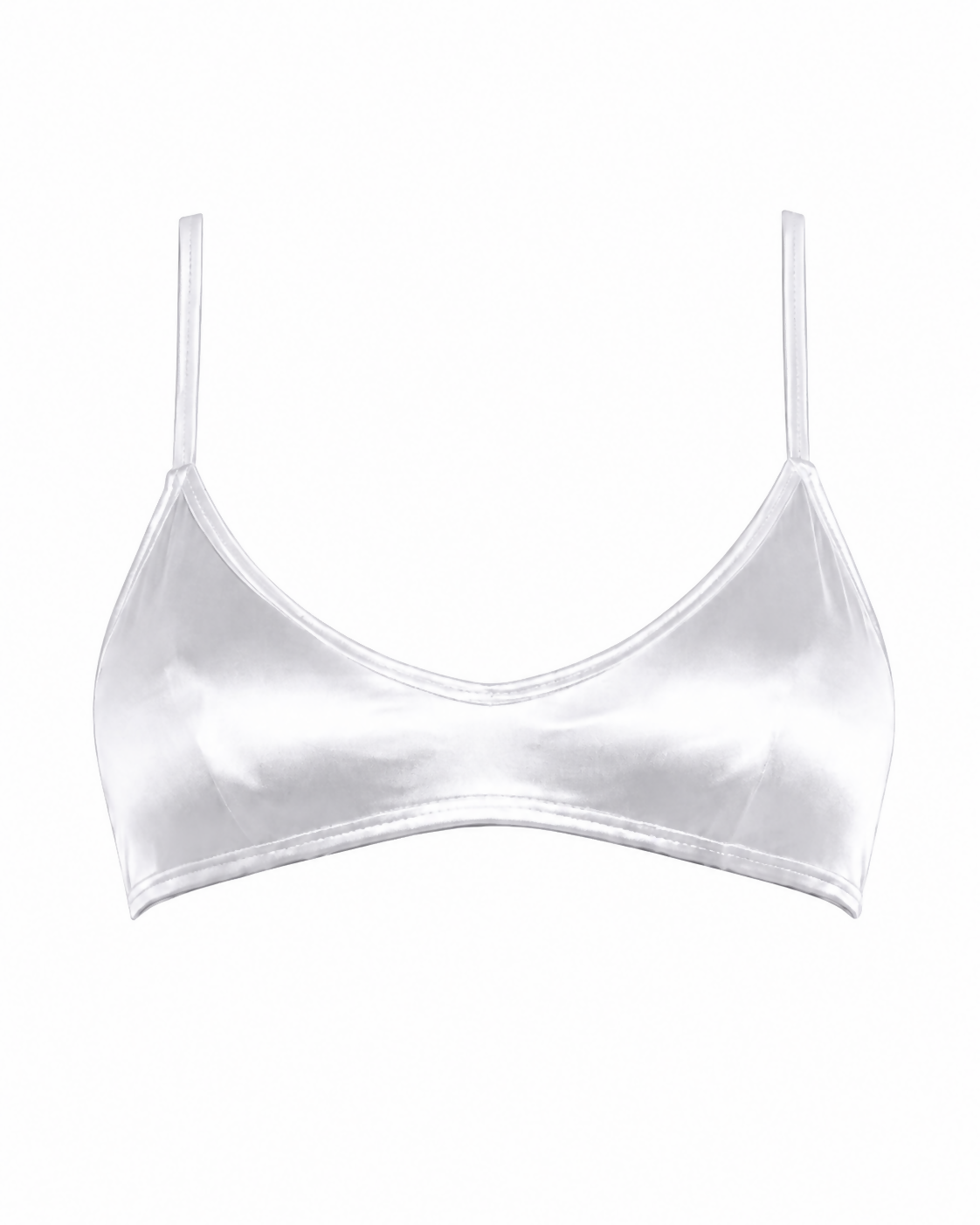 Chloe Bikini Top White Silver