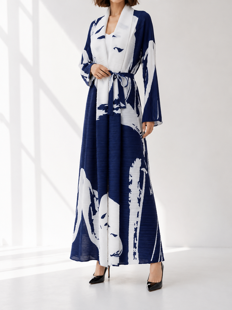 Abu Dhabi Abaya Blue White