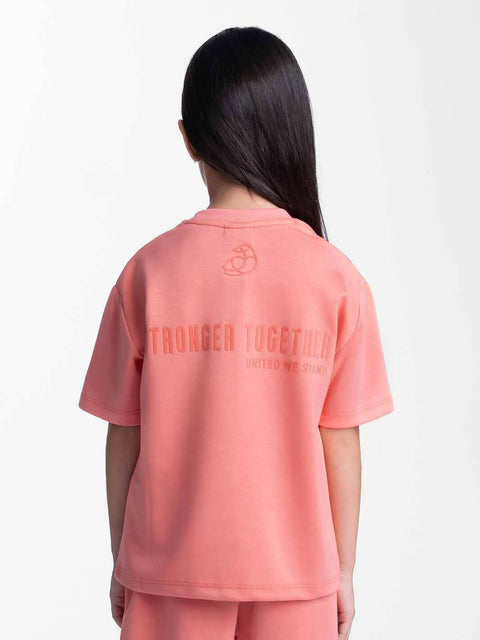 Rayon Kids Oversized T-shirts Peach