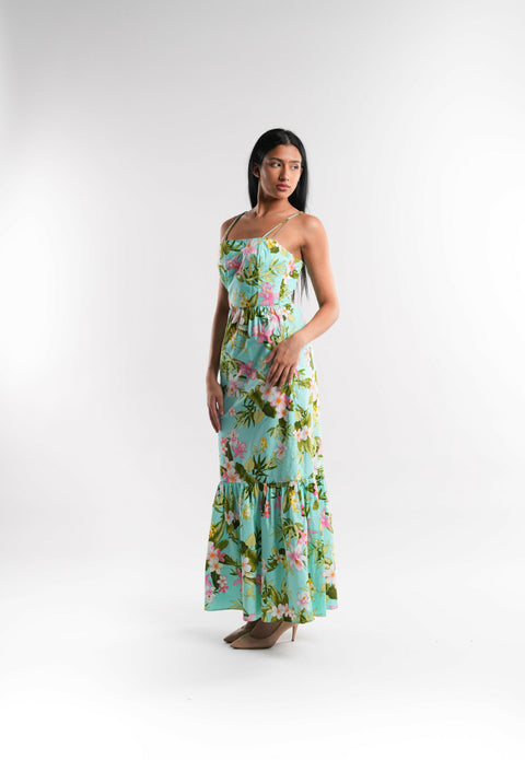 Tiffany Floral Cotton Maxi Dress