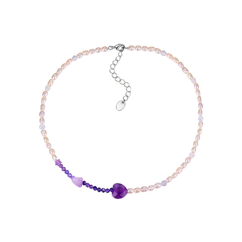 Choker amethyst heart