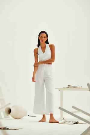 Abigail Plain Linen Pants