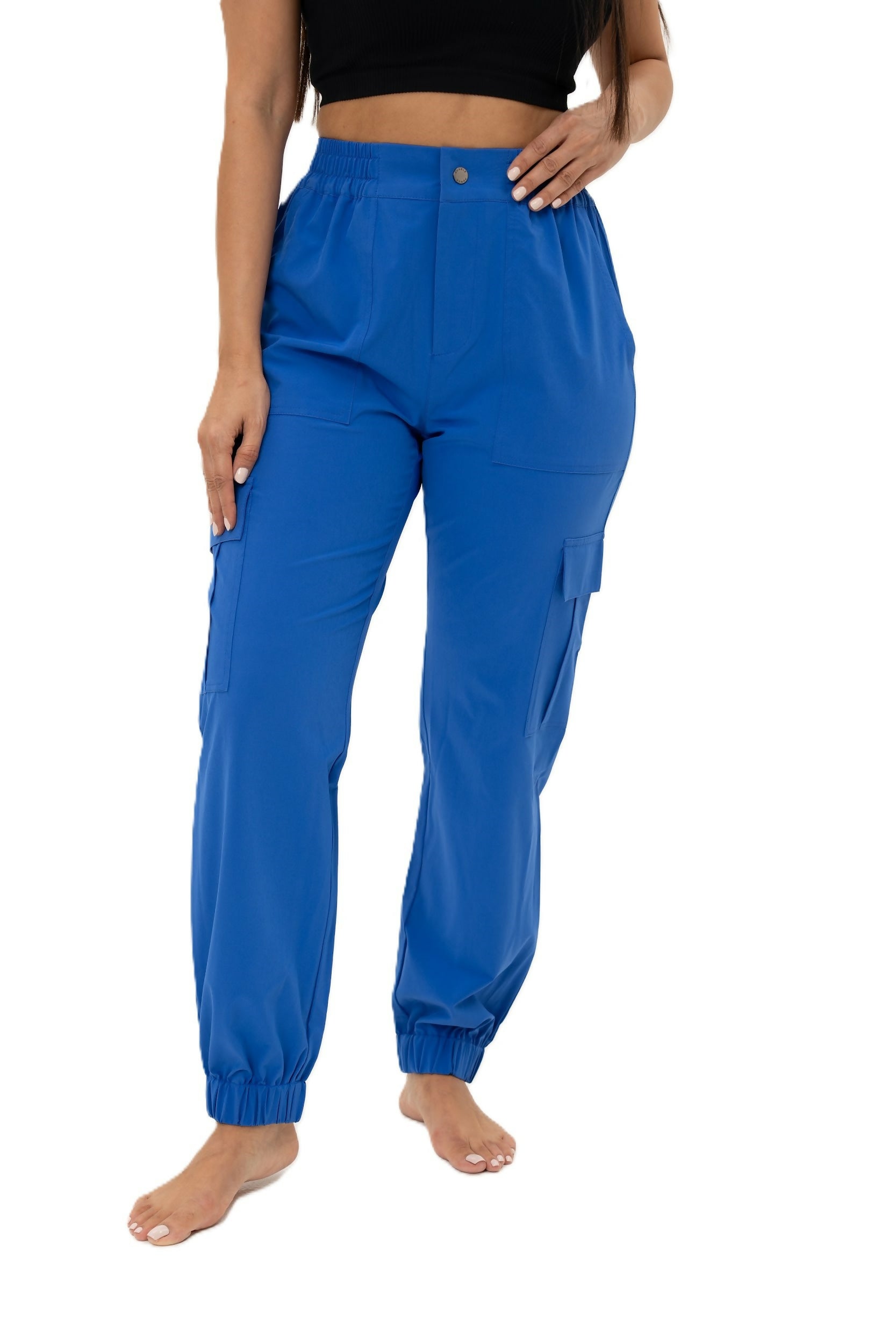 Stretchy Cargo Pants - Dyana in Blue