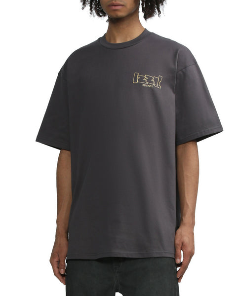 Metallic Print T-shirt In Charcoal