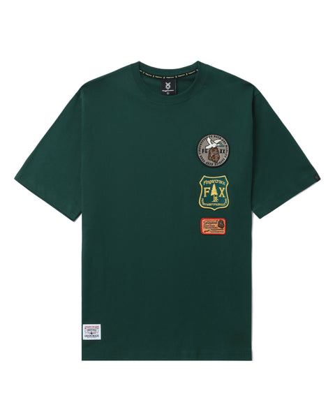 Patched Dark Green T-shirt in Cotton Jersey