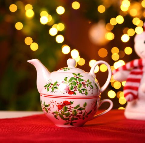 Tea Garden Charm porcelain teacup / teapot set
