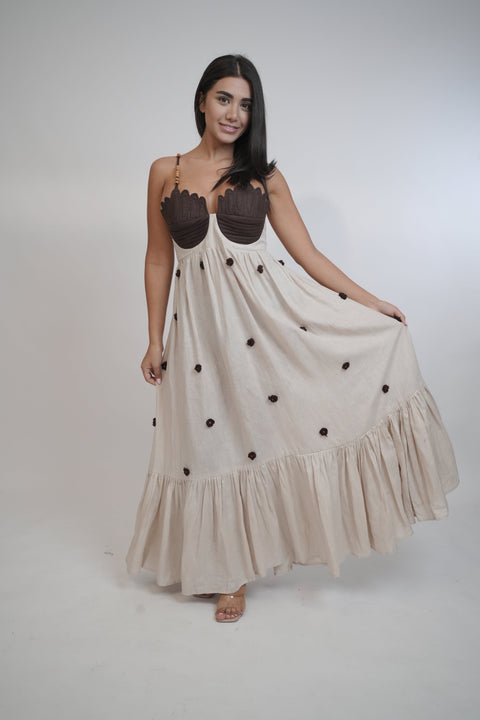 coco-beige-brown-linen-dress