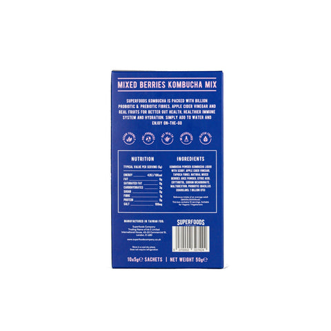 Superfoods Instant kombucha Box - Mixed Berries Flavour Sachets 10 x 5g