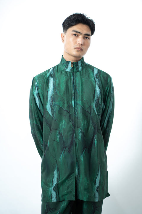 LA PERLE BLEUE Zipper Set Shorts Green