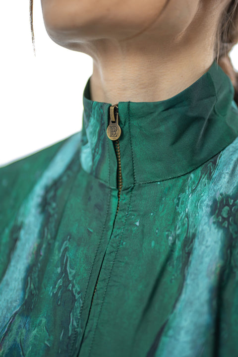 LA PERLE BLEUE Zipper Set Pants Green