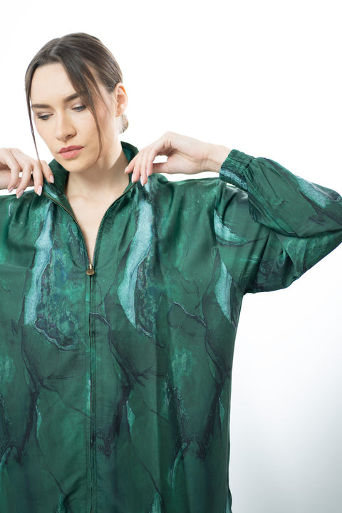 LA PERLE BLEUE Zipper Set Pants Green