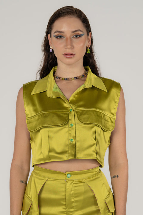 Lime Green Vest Top