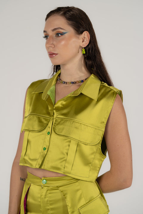 Lime Green Vest Top