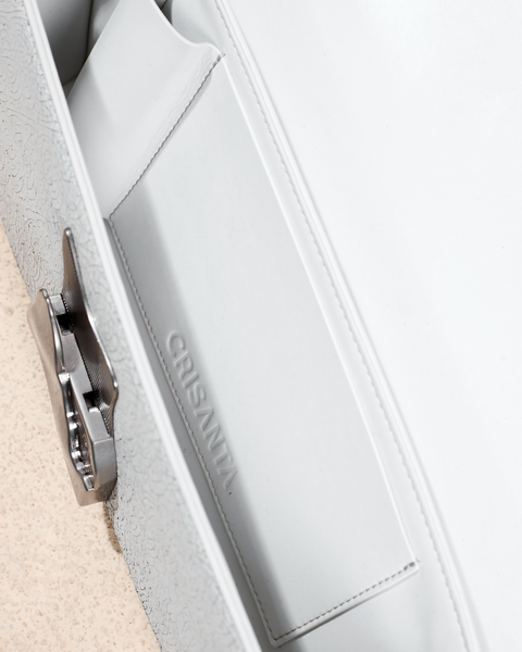 CRISANTA – Signature Clutch Bag (Ivory White)
