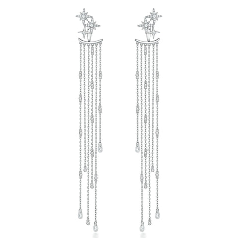 Long jacket-earrings the Polar star