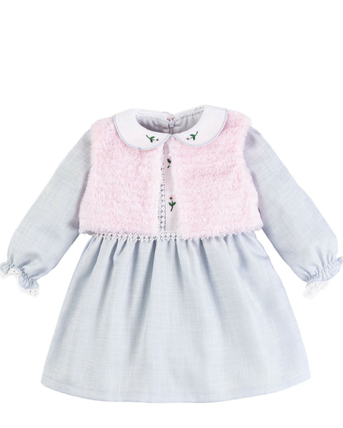 BOMBILI Girls 2-piece set (drees,bolero) - Gray