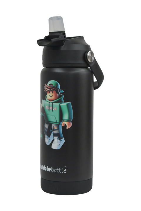 DRNK Bubblebottle | Insulated Stainless Steel Waterbottle with Straw and Wide Mouth | Protective Silicone Base | Leak-Proof Durable Bottle for Sports & School | 18oz (Legend)