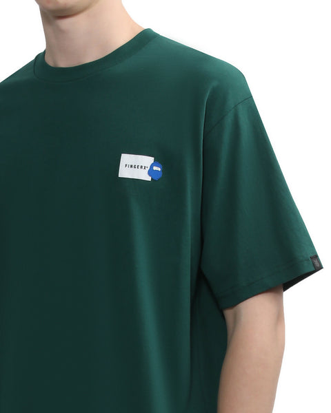 Relax Logo Patch Dark Green T-shirt in Cotton Jersey