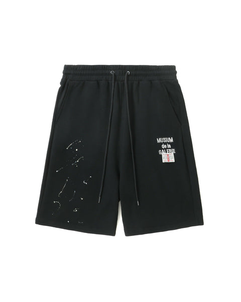 Drawstring Shorts in Black French Terry