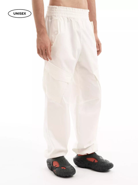 Wide Ecru Cargo Pants "Romanticism"