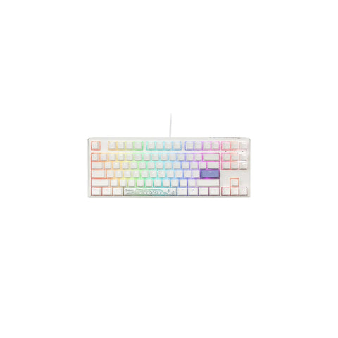 Ducky One 3 Classic Pure White TKL 80% كرزي أحمر مفتاح عربي