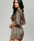 Forever-yours-short-silk-dress-orange-blue-print-hermes