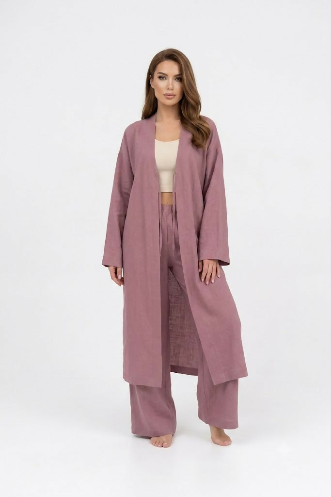 Viscose Suit With Trousers And Cape Rose