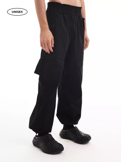 Wide Black Cargo Pants "Romanticism"