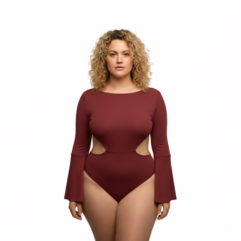 The Icon Bodysuit Burgundy